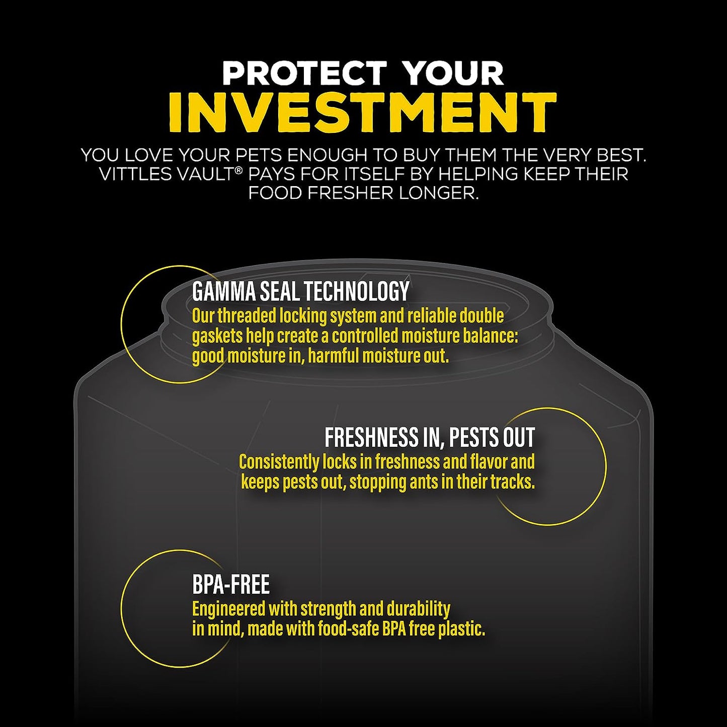 Gamma2 Vittles Vault Stackable Dog Food Storage Container, up to 60 Pounds Dry Pet Food Storage & Vikan Remco 63002 Color-Coded Plastic Hand Scoop - Bpa-Free Food-Safe Kitchen Utensils