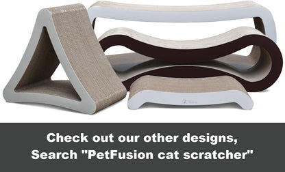 Petfusion Ultimate Cat Scratcher Lounge, Reversible Infinity Scratcher in Multiple Colors. Made from Recycled Corrugated Cardboard, Durable & Long Lasting