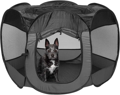 Furhaven Pop up Playpen Pet Tent Playground - Gray, Small