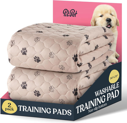 Super Absorbent Washable Pee Pads for Dogs - 2-Pack Superior Reusable Puppy Pads Pet Training Pads –100% Waterproof Dog Pee Pad Protects against Urine Leakage Non-Slip Grip Prevents Slipping& Bunching