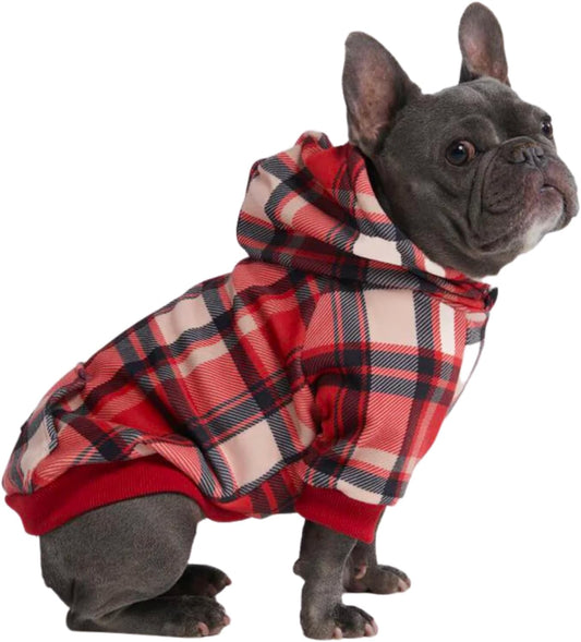 Spark Paws Dog Hoodie - Premium Quality, Buttery Soft, Superior Comfort and Fit, Calming Fleece Interior, Suitable for All Breeds - Red Plaid, 3XL