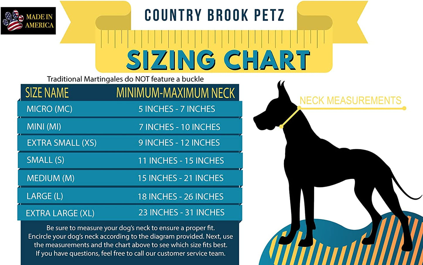 Country Brook Petz - Ocean Blue Martingale Heavy Duty Nylon Dog Collar - 21 Vibrant Color Options (1 Inch Width, Extra Large)