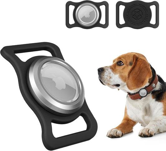 Waterproof Airtag Dog Collar Holder [1Pack] Airtag Watch Holder for Dog Collar, Waterproof Protective Case for Apple Airtag - Metal Case Prevents Chewing, for Medium to Large Dog Collar/Backpack