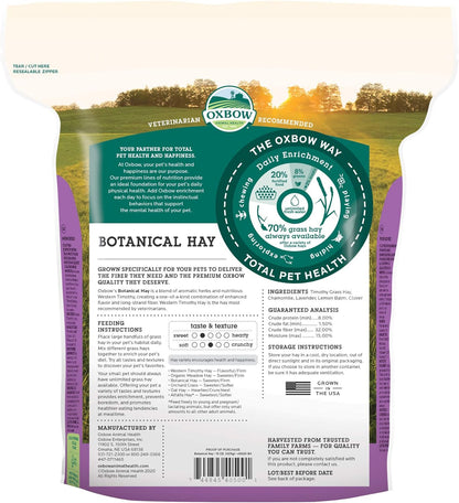 Oxbow Animal Health Oxbow Botanical Western Timothy Hay - All Natural Hay for Rabbits, Guinea Pigs, Chinchillas, Hamsters & Gerbils - 15 oz.