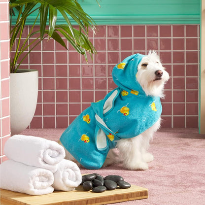 Barkbox Dog Bathrobe Towel - Lightweight, Super Cute Fast Drying Bathrobe for Dogs - Rhino (Small)