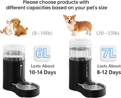 CZPET Automatic 8.5L Dog and Cat Water Dispenser with Stainless Steel Bowl Gravity Waterer,100% Bpa-Free,Large Capacity and Drinking Area Noise-Free for Pets