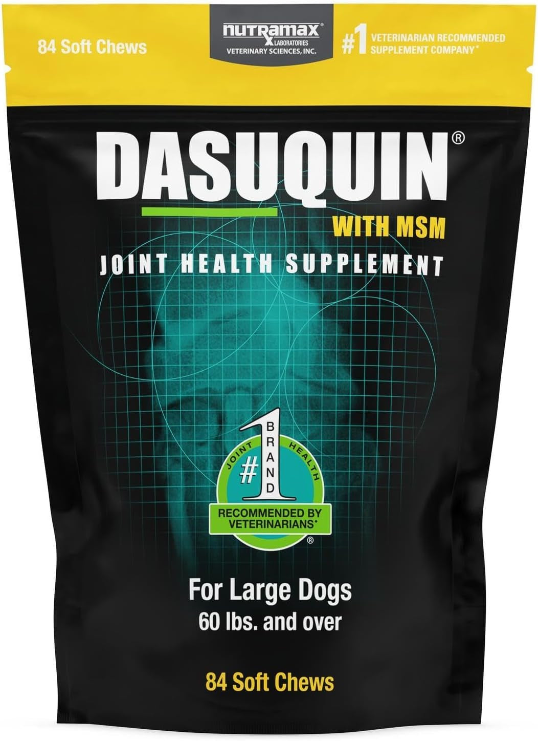 Nutramax Laboratories Dasuquin with MSM Joint Health Supplement for Large Dogs - with Glucosamine, MSM, Chondroitin, ASU, Boswellia Serrata Extract, and Green Tea Extract, 84 Soft Chews