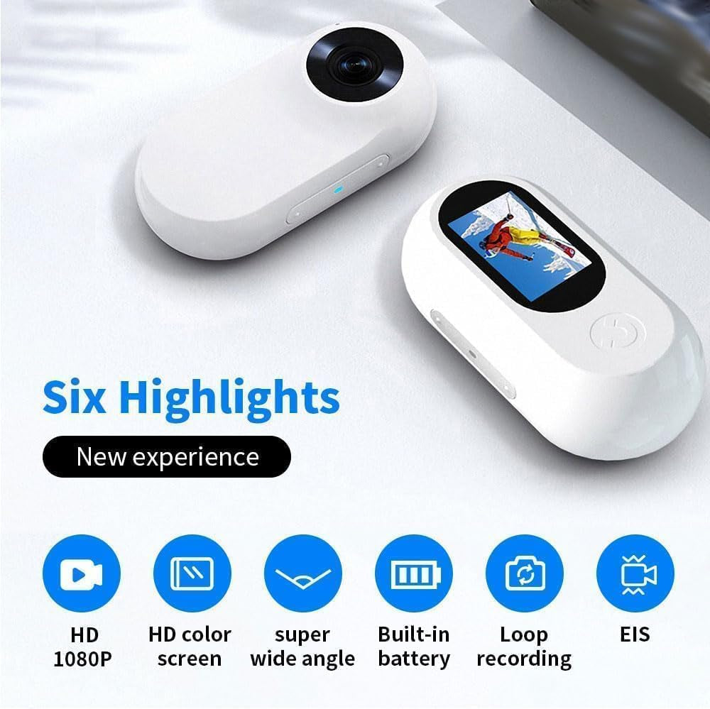 HD 1080P Cat Camera Collar with Video Record Wireless Mini Sport Cam,Small Action Cameras,Body Camera for Pet Supplies/Stuff,Outdoor/Inoor Birthday Gift No Wifi