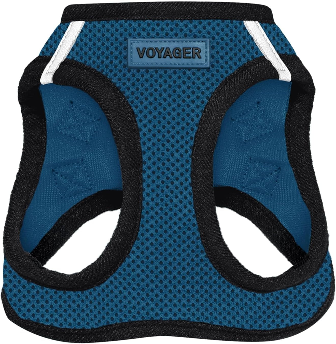 Voyager Step-In Air Dog Harness - All Weather Mesh Step in Vest Harness for Small and Medium Dogs and Cats by Best Pet Supplies - Harness (Blue/Black Trim), S (Chest: 14.5-16")