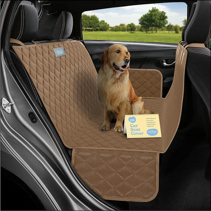 100% Waterproof Car Seat Cover for Dogs - Durable Scratch Resistant Dog Seat Cover - 600D Heavy Duty Hammock Back Seat Cover for Dogs – Universal Fit Nonslip Dog Car Seat Covers for Cars Trucks & SUV