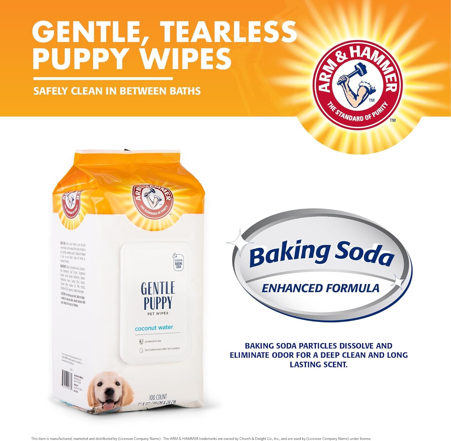 Arm & Hammer for Pets Heavy Duty Multipurpose Bath Wipes for Dogs, Travel Size, Mango Scent | All Purpose Dog Wipes Remove Odor & Refresh Skin for Pets | 30 Ct Pack of Travel Pet Wipes