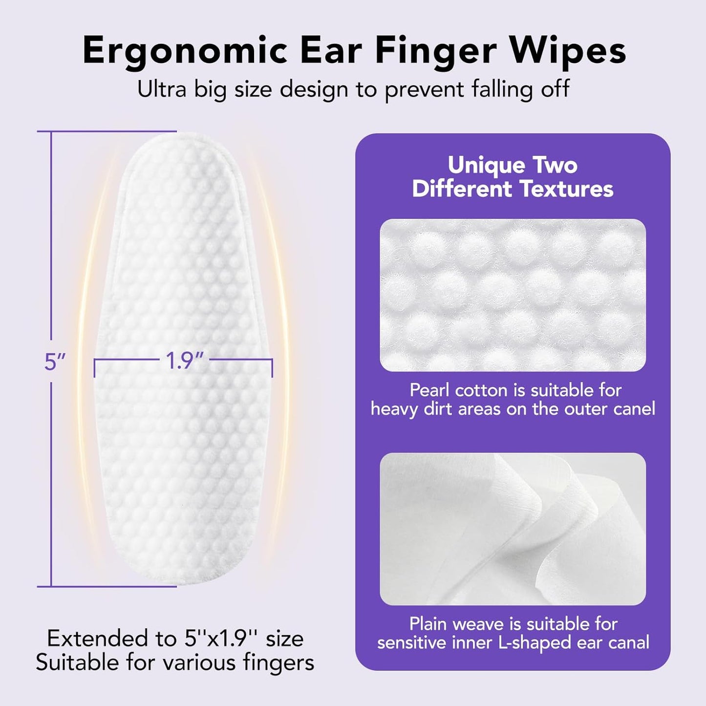 Ear Finger Wipes for Dogs & Cats - Gently Remove Ear Wax, Debris - Sooths & Deodorizes - Relieve Ear Itching & Inflammation, Fresh Coconut Scent, All Natural Ingredients - 100 Count