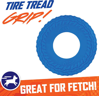 Nerf Dog 10In Enhanced Translucent TPR Tire Flyer - Blue,Medium Breeds