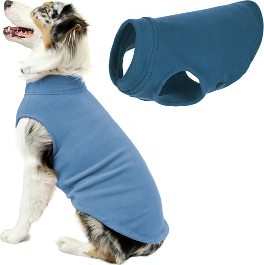 Gooby Stretch Fleece Vest Dog Sweater - Steel Blue, 4X-Large - Warm Pullover Fleece Dog Jacket - Winter Dog Clothes for Small Dogs Boy - Dog Sweaters for Small Dogs to Dog Sweaters for Large Dogs