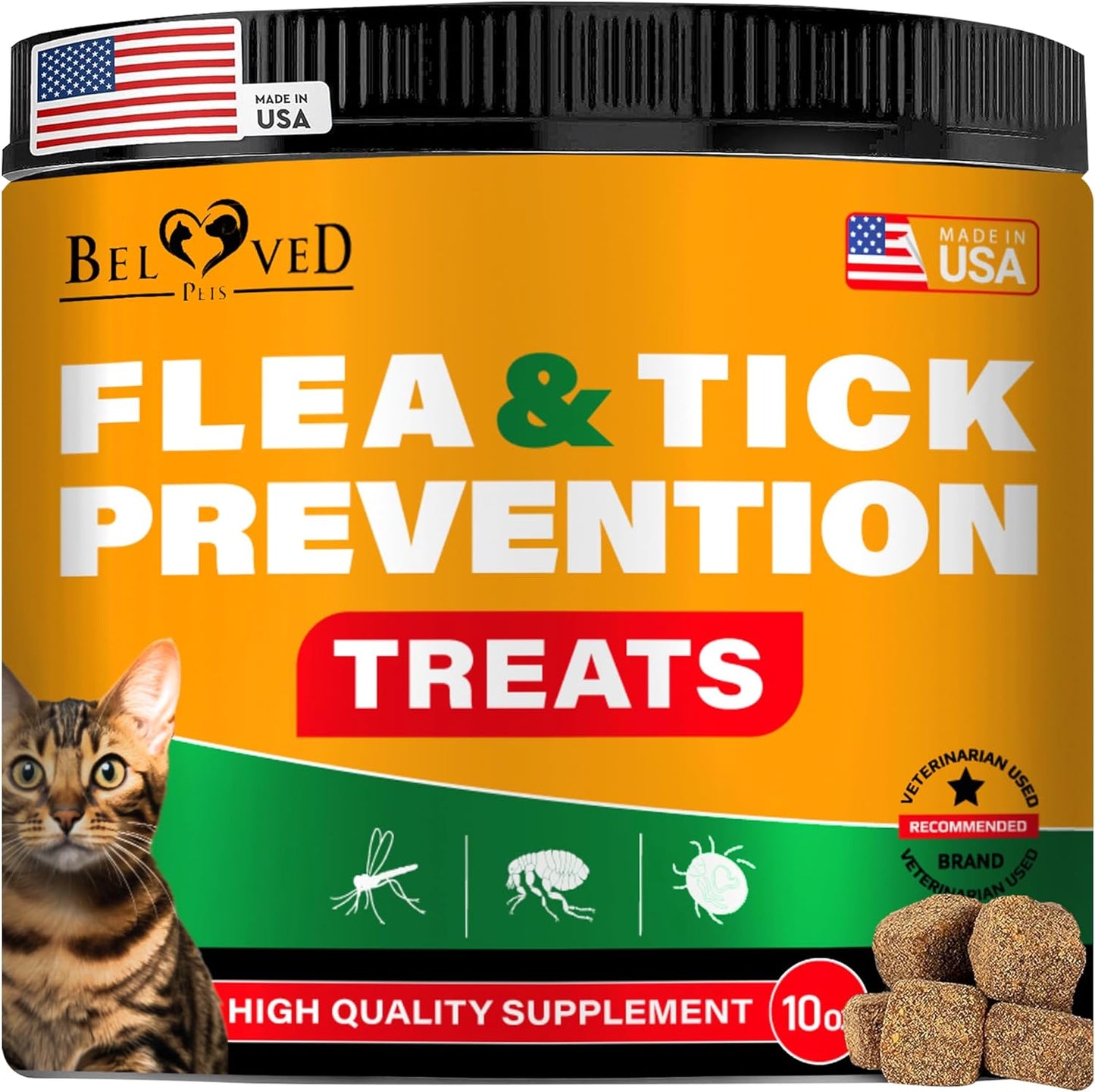 Flea and Tick Prevention Chewable Pills for Dogs and Cats - Revolution Oral Flea Treatment for Pets - Pest Control & Natural Defense - Chewables Small Tablets Made in USA (Chicken (For Cats))