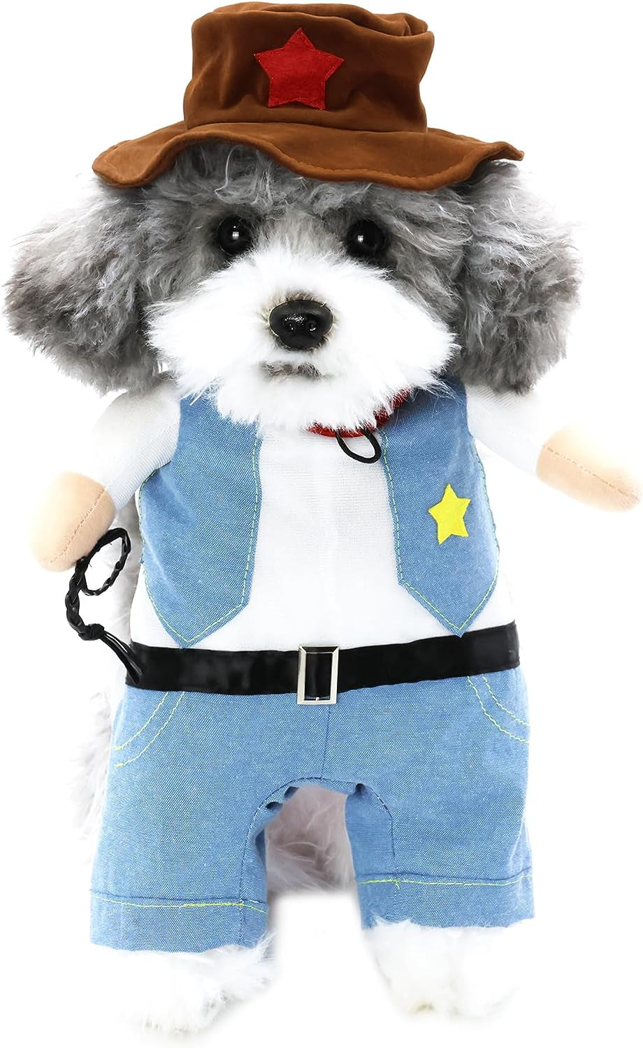 NACOCO Halloween Cowboy Dog Costume - Pet Clothes Costumes with Hat for Dog and Cat Blue(S)