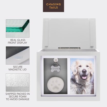 Pet Urns for Dogs Ashes Keepsake - Memorial Dog Urns for Ashes Personalized, Cat Urns for Ashes, Pet Urns for Dogs Ashes Small - Includes Pet Paw Print Kit, Picture Frame and Photo Book