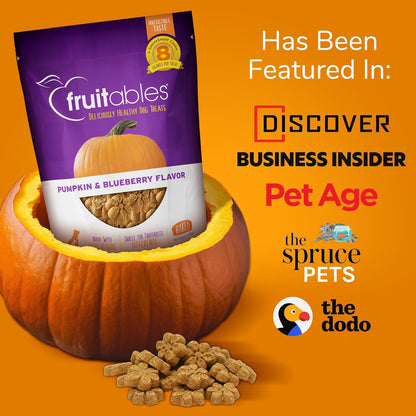 Fruitables Baked Dog Treats – Healthy Low Calorie Pumpkin Treats – Free of Wheat, Corn and Soy – Cripsy Bacon and Apple – 12 Ounces