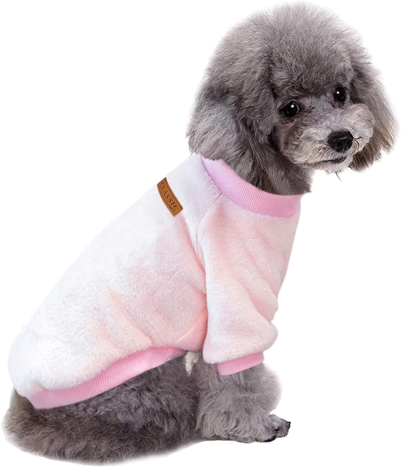 Jecikelon Pet Dog Clothes Dog Sweater Soft Thickening Warm Pup Dogs Shirt Winter Puppy Sweater for Dogs (Z01-Pink, X-Small)