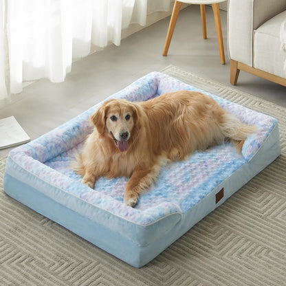 WNPETHOME Waterproof Dog Beds for Jumber Dogs, Orthopedic Xxlarge Dog Bed with Sides, Big Dog Couch Bed with Washable Removable Cover, Pet Bed Sofa with Non-Slip Foam for Sleeping