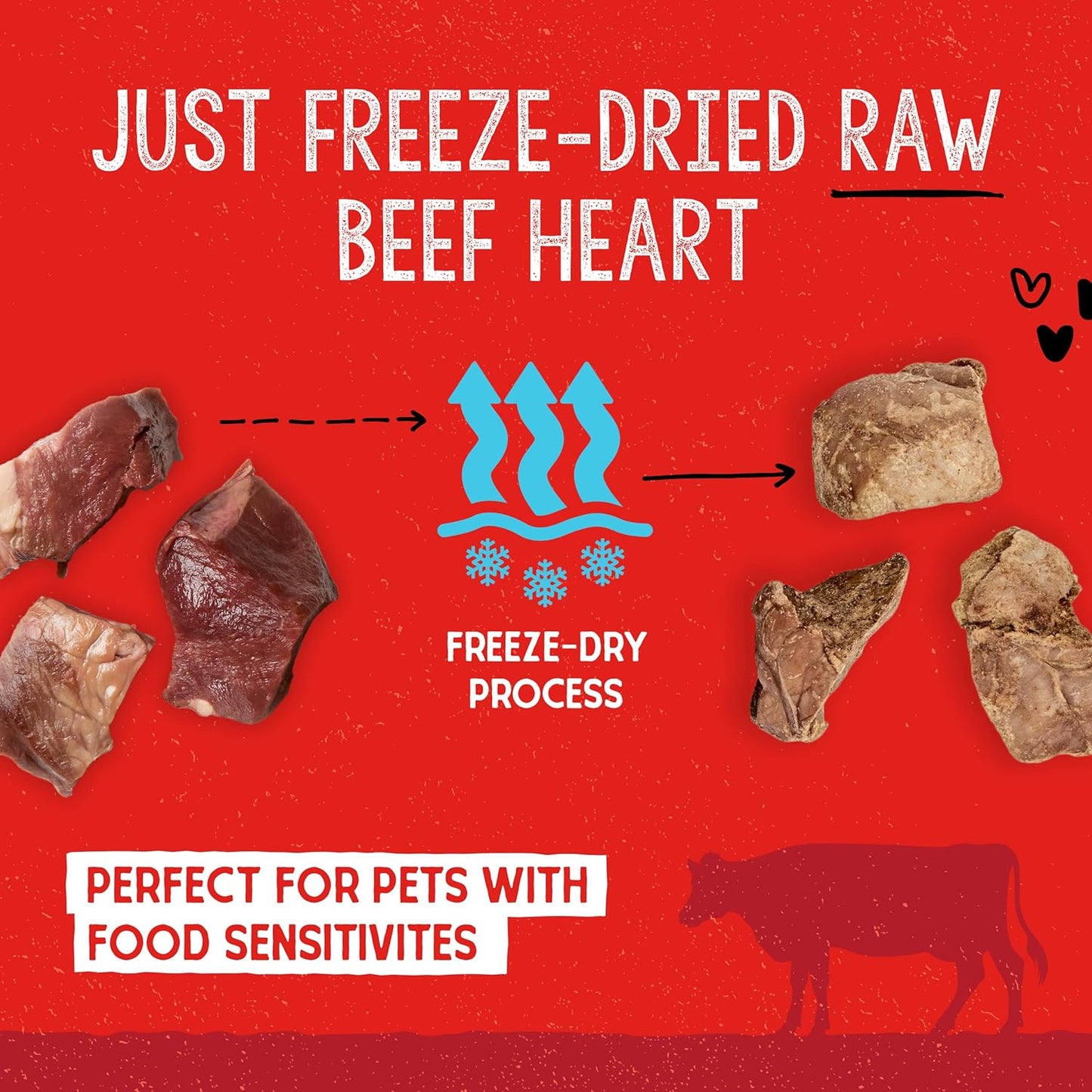 Stella & Chewy'S Freeze-Dried Raw Single Ingredient Lamb Heart Treats, 3 Oz. Bag