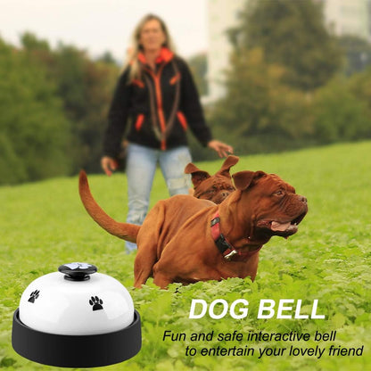 Comsmart Dog Puppy Cat Kitten Potty Training Bells, 2 Metal Dog Paw Print Bells with Non-Skid Rubber Base for Pet Interactive Game Toys Tell Bells, Service Bell for Hotel School Bar Shop Restaurant