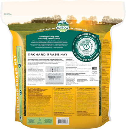 Oxbow Animal Health Orchard Grass Hay - All Natural Grass Hay for Chinchillas, Rabbits, Guinea Pigs, Hamsters, Gerbils & Other Small Pets - Grown in the USA- Fiber Rich- 40 oz.