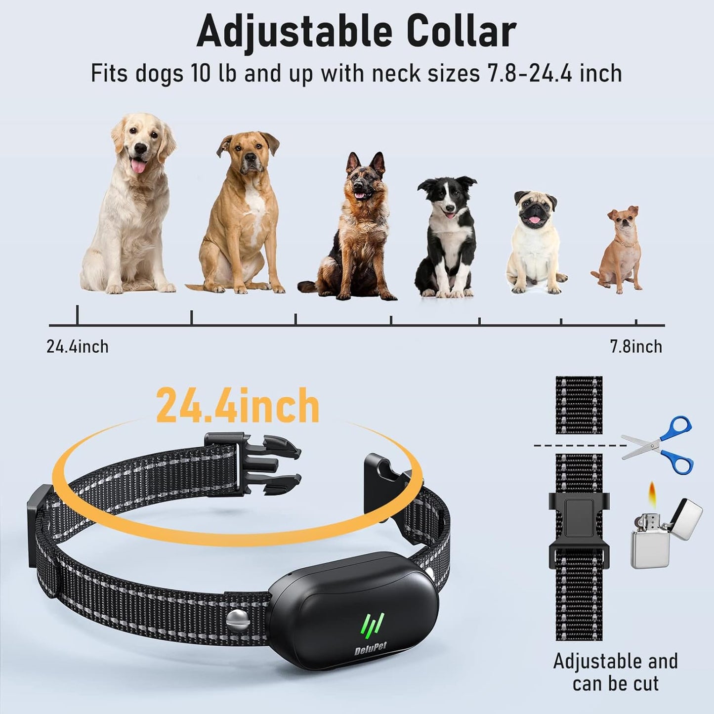 Dog Shock Collar - 2 Dogs Training Collar for Large Dog with Remote, 3 Training Modes, Rechargeable IPX7 Waterproof Electric Dog Collar for Small Medium Large Dogs