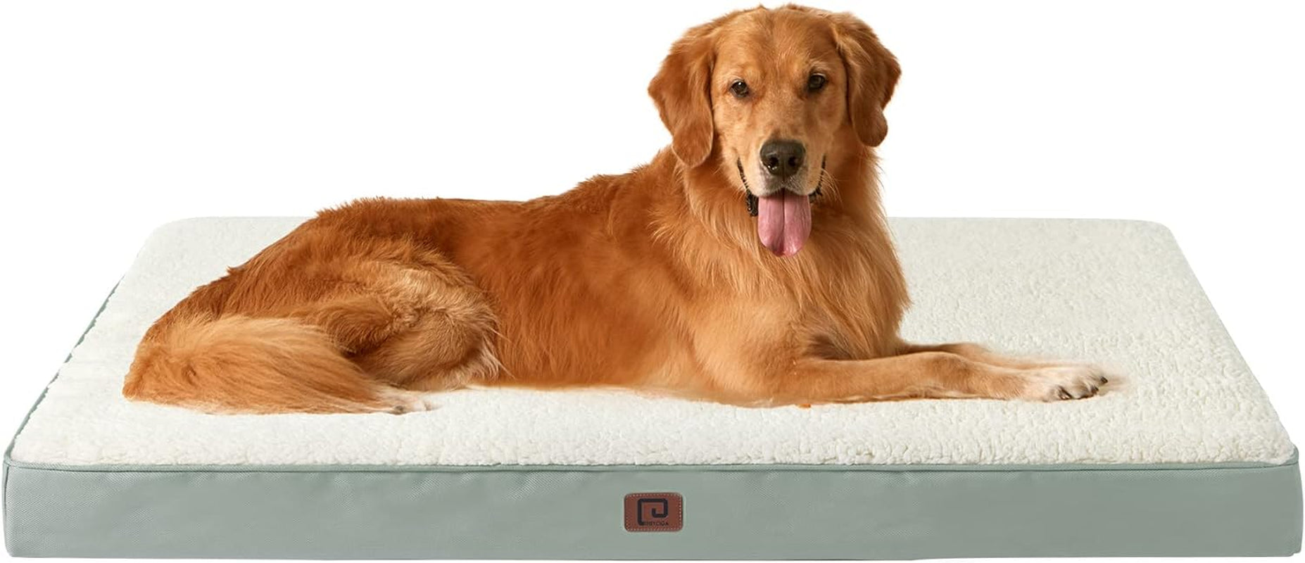 EHEYCIGA Orthopedic Dog Beds for Large Dogs with Removable Washable Cover, Greyish Green, 36X27