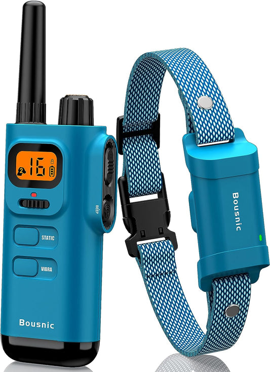 Bousnic Dog Shock Collar with Remote - [New Edition] 4000FT Dog Training Collar for Large Medium Small Dogs (8-120Lbs) Waterproof E Collar with Beep, Vibration, Safe Shock