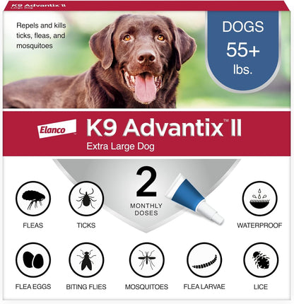 K9 Advantix II XL Dog Vet-Recommended Flea, Tick & Mosquito Treatment & Prevention | Dogs over 55 Lbs. | 2-Mo Supply