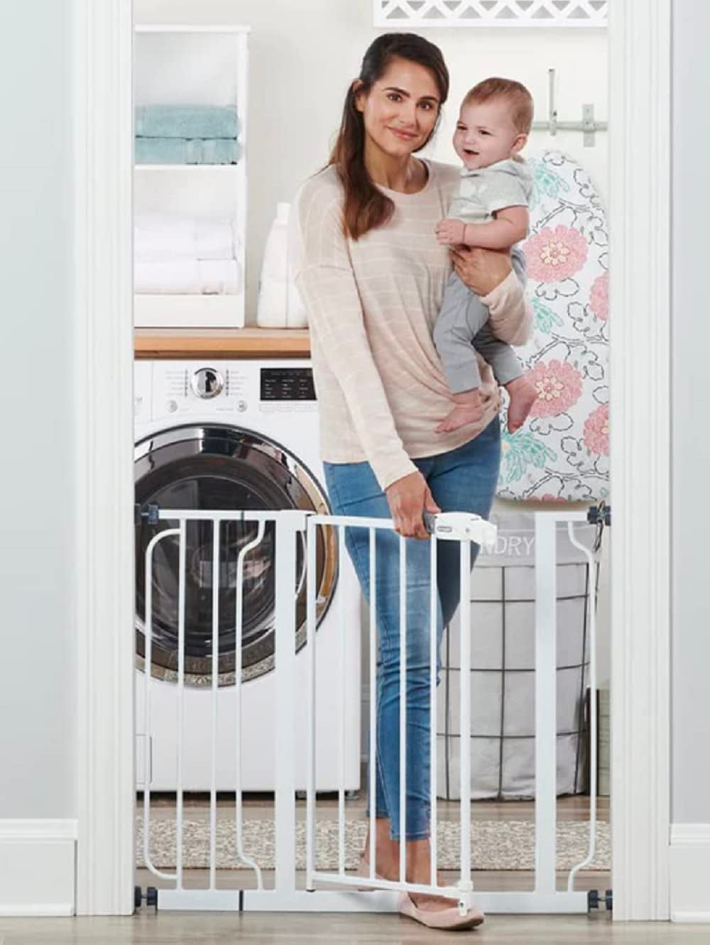 Regalo 56-Inch Extra Widespan Walk through Baby Gate, Includes 4-Inch, 8-Inch and 12-Inch Extension & Easy Step 36" Extra Tall Walk Thru Baby Gate, Includes 4-Inch Extension Kit