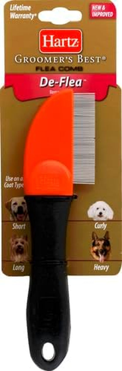 Hartz Groomer'S Best Flea Comb for Dogs and Cats, Fine-Toothed Flea Comb to Remove Fleas & Flea Eggs, Gentle Pet Comb for Detangling or Dematting Face & Paws