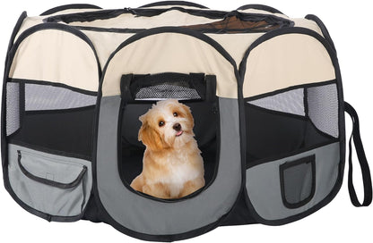 Pet Puppy Dog Playpen Cat Playpen Small Dog Cat Tent Crates Cage Pet Cat Playpen Portable Foldable Dog Playpen Indoor Outdoor Pet Tent Playground 29X16 Pop up Pet Play Pen （29X16 Grey）