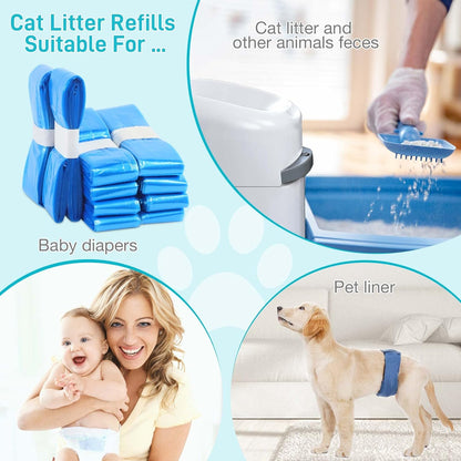 Cat Litter Refills Compatible with Litter Genie and Pet Genie Pail Generic Litter Refills Bag Included One Non-Original Refill Cartridge (10 Pack)