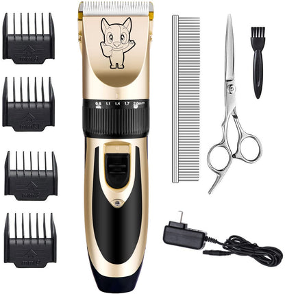 Dog Grooming Kit Clippers, Low Noise, Electric Quiet, Rechargeable, Cordless, Pet Hair Thick Coats Clippers Trimmers Set, Suitable for Dogs, Cats, and Other Pets(Grey)