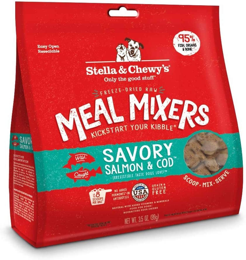 Stella & Chewy'S Freeze Dried Raw Savory Salmon & Cod Meal Mixer – Dog Food Topper for Small & Large Breeds – Grain Free, Protein Rich Recipe – 3.5 Oz Bag