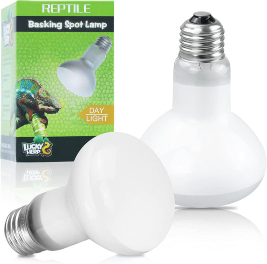 LUCKY HERP Reptile Heat Lamp - 100W (2nd Gen) Heat Lamp Bulbs for Reptiles 2 Pack, Amphibians Basking Heat Lamp Bulbs, UVA Daylight Basking Light for Reptiles, Bearded Dragon, Lizard, Turtle, Chicken