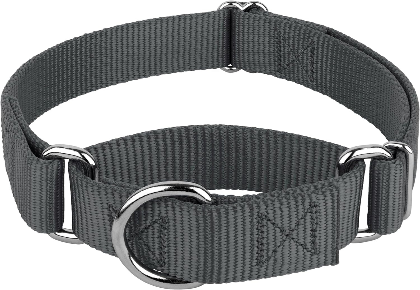 Country Brook Petz - Charcoal Martingale Heavy Duty Nylon Dog Collar - 21 Vibrant Color Options (3/4 Inch Width, Small)