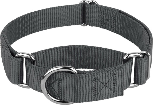 Country Brook Petz - Charcoal Martingale Heavy Duty Nylon Dog Collar - 21 Vibrant Color Options (3/4 Inch Width, Small)