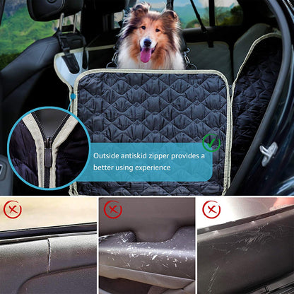 Lassie Dog Hammock for Truck, Waterproof F150 F250 F350 Dog Car Seat Cover for Back Seat with Mesh Window, anti Slip Pet Truck Seat Cover for Chevy Silverado GMC Sierra and Back Seat Crew Cab