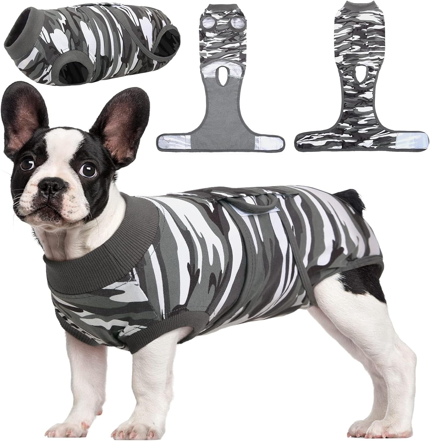 Kuoser Recovery Suit for Dogs Cats after Surgery, Professional Pet Recovery Shirt Dog Abdominal Wounds Bandages, Substitute E-Collar & Cone,Prevent Licking Dog Onesies Pet Surgery Recovery Suit