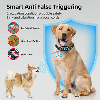 Dog Bark Collar, FAFAFROG Rechargeable Smart Collar, anti Barking Training Collar with 5 Adjustable Sensitivity Beep Vibration, Bark Collar for Large Medium Small Dogs (Clear)