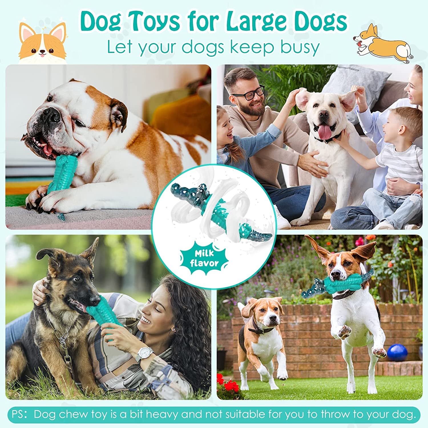 Dog Toys for Super Aggresive Chewers：Dog Toys for Large Dogs - Tough Dog Chew Toys - Indestructible Dog Toys for All Breed Sizes to Keep Them Busy