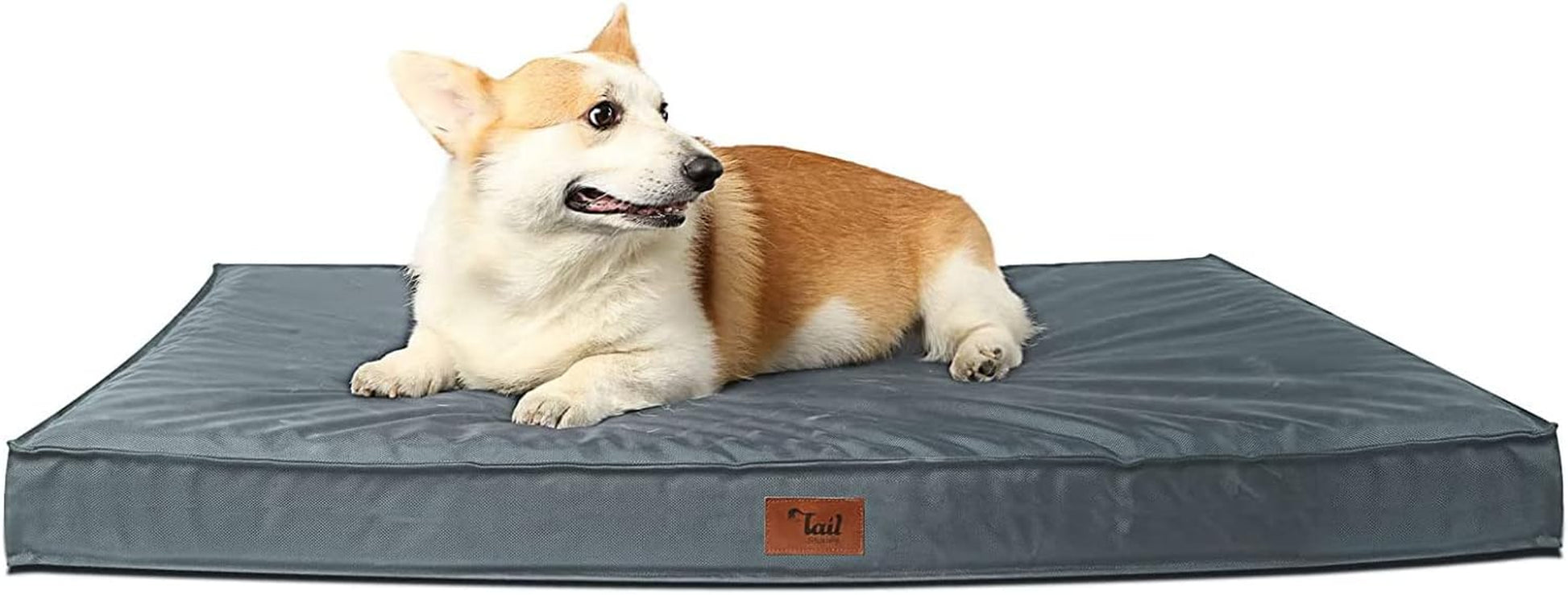 Outdoor Waterproof Dog Bed, Large Dog Bed for Large Size Dogs, Orthopedic Egg Foam Pet Bed with Washable and Removable Oxford Cover, Brown