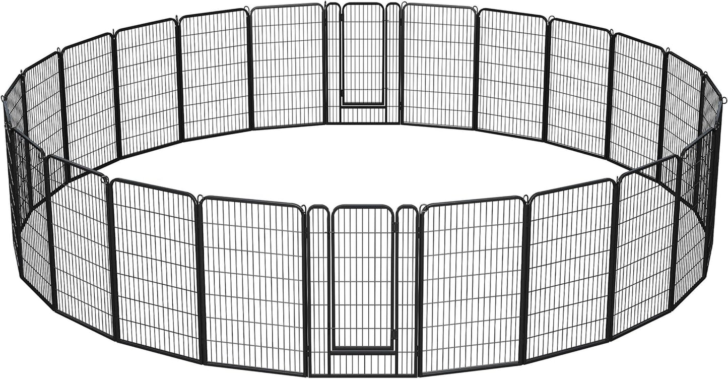 Yaheetech Dog Playpen Outdoor, 24 Panel Dog Fence 47" Indoor Pet Pen for Large/Medium/Small Dogs Heavy Duty Pet Exercise Pen for Puppy/Rabbit/Small Animals Portable Playpen for RV Camping Garden Yard