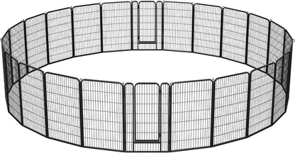 Yaheetech Dog Playpen Outdoor, 24 Panel Dog Fence 47" Indoor Pet Pen for Large/Medium/Small Dogs Heavy Duty Pet Exercise Pen for Puppy/Rabbit/Small Animals Portable Playpen for RV Camping Garden Yard