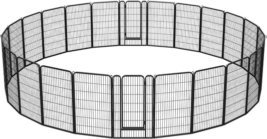 Yaheetech Dog Playpen Outdoor, 24 Panel Dog Fence 47" Indoor Pet Pen for Large/Medium/Small Dogs Heavy Duty Pet Exercise Pen for Puppy/Rabbit/Small Animals Portable Playpen for RV Camping Garden Yard