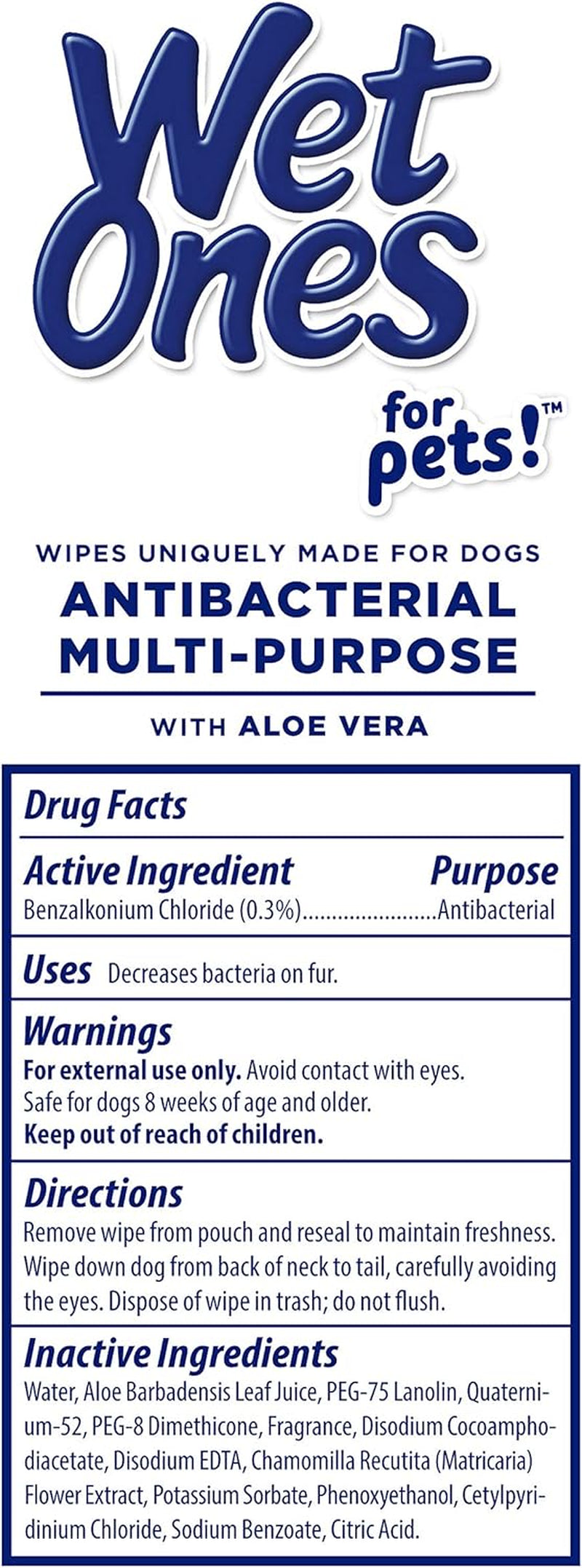 Wet Ones for Pets Multi-Purpose Dog Wipes with Aloe Vera Dog Wipes for All Dogs in Tropical Splash Scent, Wipes with Wet Lock Seal Pouch Dog Wipes (Pack of 1, 30 Count Total)