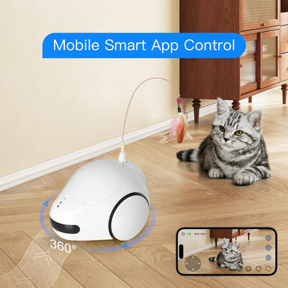 New Model 2024 Smart Cat Camera,Full House Mobile Monitoring Automatic Pet Feeder for Cats and Dogs,Phone App Controlled, 1080P Full HD Pet Camera,Two-Way Audio,Supports 2.4G Network (White)